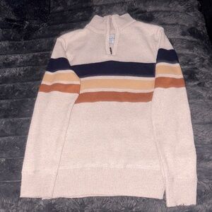 Classic Cream and Blue Striped Sweater